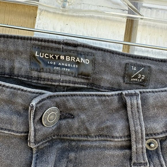 Lucky Brand Jeans Women’s 14/32 Ankle Faded Black Wash Low Rise Skinny Lolita - Picture 4 of 9